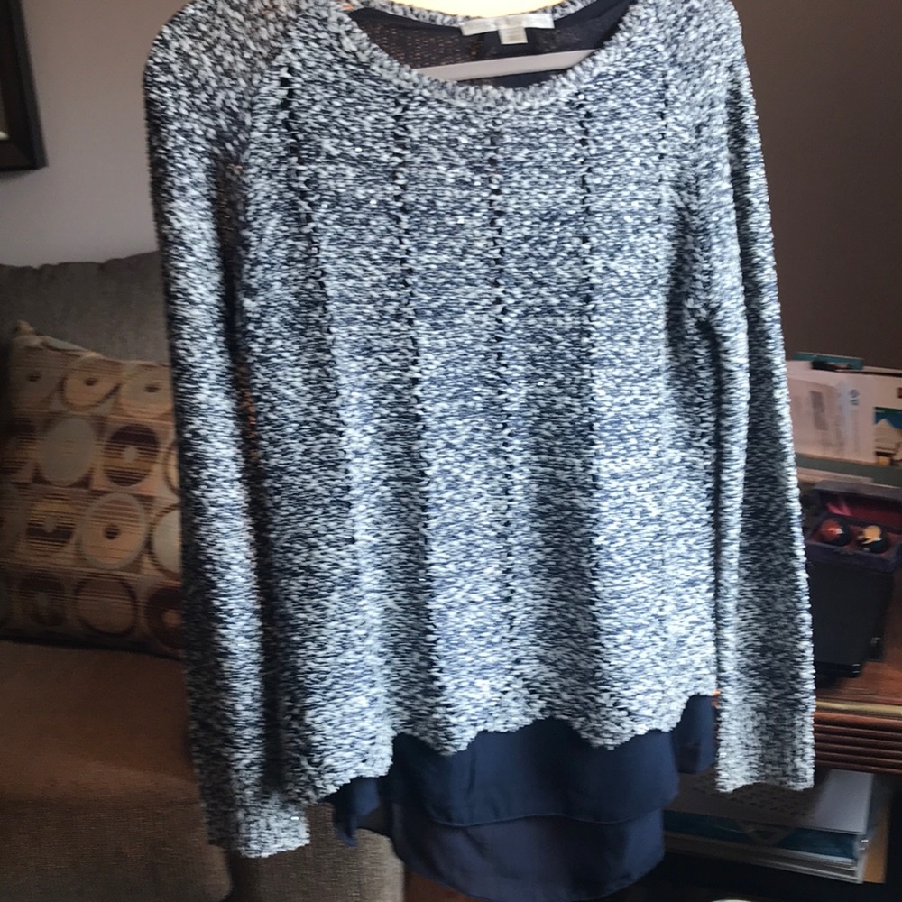 Boston Proper cable cotton sweater